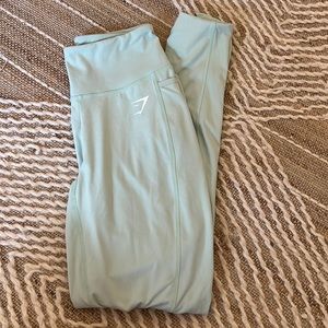 mint gymshark leggings with side pockets
